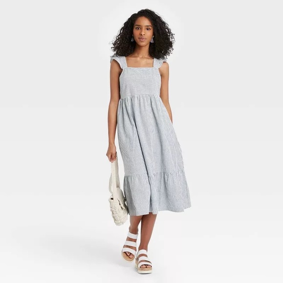 Striped Ruffle Sleeveless Dress - Universal Thread - Picture 1 of 6